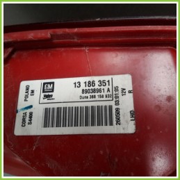 Fanale Fanalino Posteriore Destro DX VALEO 89038961A OPEL CORSA S07 13186351 Originale Usato