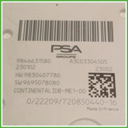 Body Computer Centralina Modulo BCM BSI PEUGEOT 408 9846631580 2022