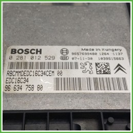 Centralina Motore Iniezione ECU BOSCH 0281012529 PEUGEOT 207 1.4 50kw 1943T3 2006 2009