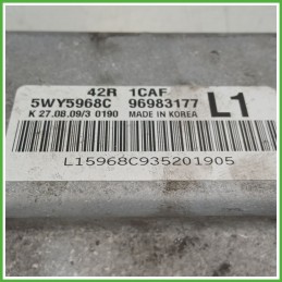 Centralina Motore Iniezione ECU JOHNSON CONTROLS 5WY5968C CHEVROLET (DAEWOO) AVEO T250 1.2 62kw 96469975 2008 2012