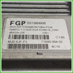 Centralina Motore Iniezione ECU MAGNETI MARELLI MJD6JF.P3 FIAT PUNTO 2U 1.3 16V MJT 51kw 55186608 2003 2007