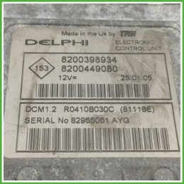 Centralina Motore Iniezione ECU DELPHI R0410B030C RENAULT MODUS 1a Serie 1.5 dCi 48kw 8200449080 2004 2008