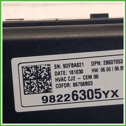 Comandi Clima AC Riscaldamento Condizionatore OPEL CROSSLAND X P17 1.5 YQ00334880 2017 2018