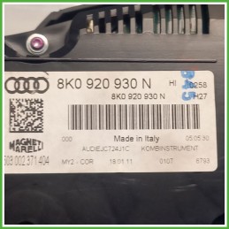 Quadro strumenti contachilometri tachimetro MAGNETI MARELLI 503.002.371.404 AUDI A4 8K 2.0 TDI 8K0920930N
