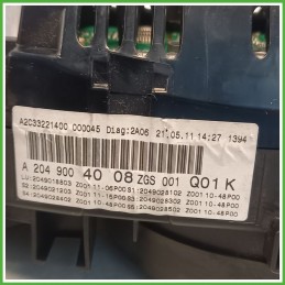 Quadro strumenti contachilometri tachimetro VDO A2C53435303 MERCEDES-BENZ Classe C W/S204 CDI A2049001807