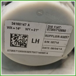 Cintura di Sicurezza Posteriore Sinistro SX (Lato Guida) FIAT 500L 73 1.3 MJT 735624671 2012 2018