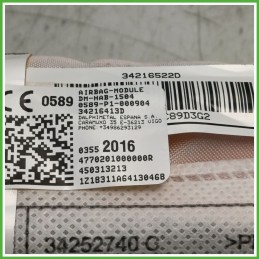 Airbag Laterale Sinistro SX OPEL CROSSLAND X P17 1.5 9821033480 2017 2018 DM DALPHIMETAL 34216413D