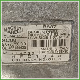 Compressore Clima AC Aria Condizionata MAGNETI MARELLI SC08 FIAT PUNTO 1a Serie 7765865