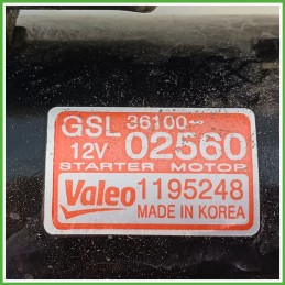Motorino Avviamento VALEO 1195248 HYUNDAI i10 3610002560