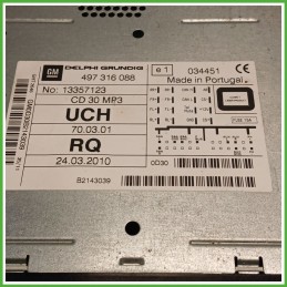 Autoradio OPEL ZAFIRA A05 1.6 16V Turbo 13251045 2005 2010 DELPHI 497316088