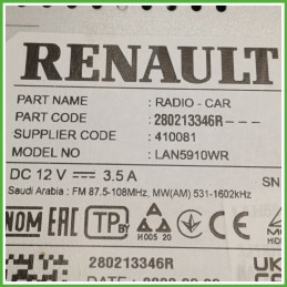 Infotainment DACIA SANDERO 3a serie dal 06/2022 3a serie 280215866R 2022 DACIA 280213346R