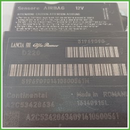 Centralina Airbag CONTINENTAL A2C53428634 FIAT 500L 73 1.3 MJT 51969090 2012 2018