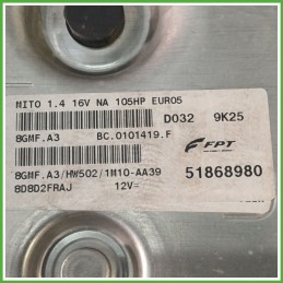 Centralina Motore Iniezione ECU MAGNETI MARELLI 8GMF.A3 ALFA ROMEO MiTo X6 1.4 77kw 51868980 2008 2011