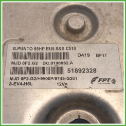 Centralina Motore Iniezione ECU MAGNETI MARELLI MJD8F2.G2 FIAT PUNTO EVO 3J 1.3 70kw 51892328 2009 2013