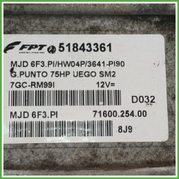 Centralina Motore Iniezione ECU MAGNETI MARELLI MJD6F3.PI FIAT GRANDE PUNTO 4C 1.3 MJT 55kw 51825024 2008 2011