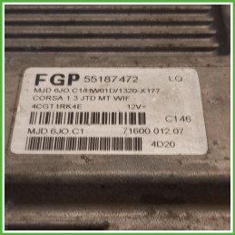 Centralina Motore Iniezione ECU MAGNETI MARELLI MJD6J0.C1 OPEL CORSA X01 1.3 16V 51kw 55197119 2000 2006