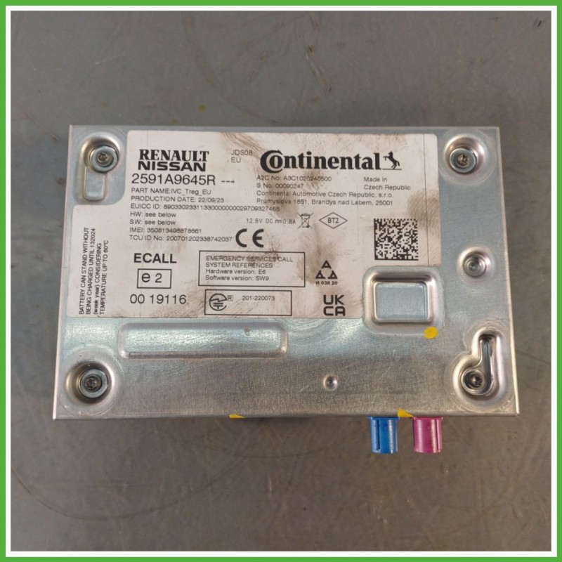 Centralina Bluetooth CONTINENTAL A3C1020240500 DACIA SANDERO 3a serie dal 06/2022 3a serie 2591A9645R 2022