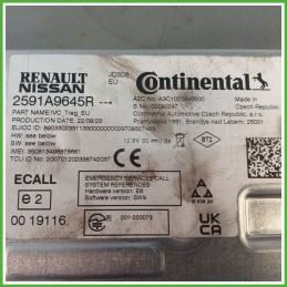 Centralina Bluetooth CONTINENTAL A3C1020240500 DACIA SANDERO 3a serie dal 06/2022 3a serie 2591A9645R 2022