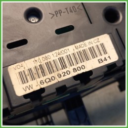 Quadro strumenti contachilometri tachimetro VDO 110.080.124/001 VOLKSWAGEN POLO 9N 1.4 16V 6Q0920800