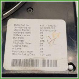 Quadro strumenti contachilometri tachimetro MAGNA RG-21453-025 MINI MINI R50/R53 1.6 16V 62109126990