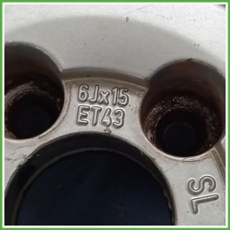 Cerchio Singolo in Lega OPEL ZAFIRA (T98) (dal 03/1999 al 12/2005) 15 pollici 15" 6.0J 5x110 ET 43 originale usato al pz
