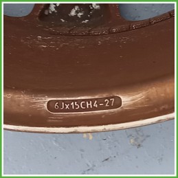 Cerchio Singolo in Lega PEUGEOT 307 (dal 04/2001 al 12/2006) 15 pollici 15" 6.0J 4x108 ET 27 originale usato al pz