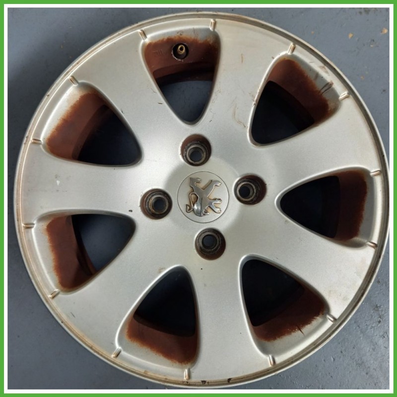 Cerchio Singolo in Lega PEUGEOT 307 (dal 04/2001 al 12/2006) 15 pollici 15" 6.0J 4x108 ET 27 originale usato al pz