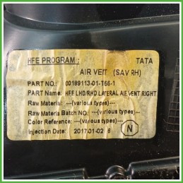 Bocchetta Climatizzazione Anteriore Destro DX RENAULT KADJAR 5 Porte 687603504R 2015 2018
