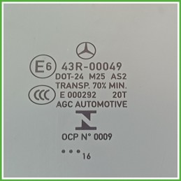 Cristallo Laterale Scendente Anteriore Sinistro SX MERCEDES-BENZ Classe A W176 5 Porte A1767250500 2015 2018 AGC AUTOMOTIVE
