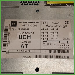 Autoradio OPEL ASTRA A04 1.7 16V 13255553 2004 2011 OPEL 13255553