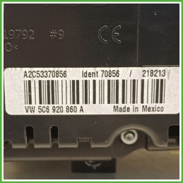 Quadro strumenti contachilometri tachimetro VDO ZYS0001904114131857 VOLKSWAGEN JETTA 16 1.6 TDI 5C6920862A