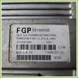 Centralina Motore Iniezione ECU MAGNETI MARELLI MJD6JF.P6 FIAT PUNTO 2U 1.3 MJT 16V 55189505 Diesel 2003 2007