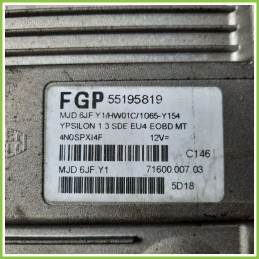 Centralina Motore Iniezione ECU MAGNETI MARELLI MJD6JF.Y1 LANCIA YPSILON TE 1.3 MJ 16V 55195819 Diesel 2003 2006