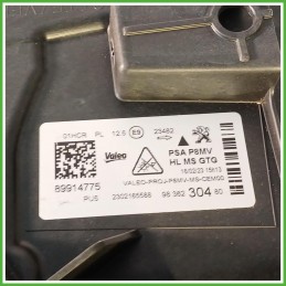 Faro Fanale Proiettore Sinistro SX Valeo 9836230480 Peugeot 3008 2 Serie 1675889580 2020-2023 Originale Usato