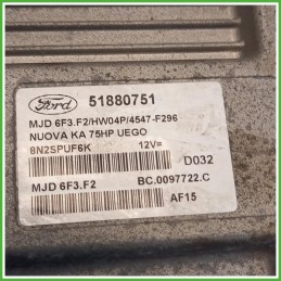 Centralina Motore Iniezione ECU Magneti Marelli 51880751 Ford KA 2 Serie 1.2 1705485 Benzina 2008-2016