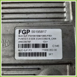 Centralina Motore Iniezione ECU MAGNETI MARELLI MJD6JF.P3 FIAT PUNTO 2U 1.3 MJT 16V 55195817 Diesel 2003 2007