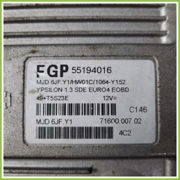 Centralina Motore Iniezione ECU MAGNETI MARELLI MJD6JF.Y1 LANCIA YPSILON TE 1.3 MJ 16V 55194016 Diesel 2003 2006