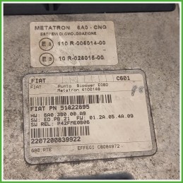 Centralina Motore Iniezione GAS Metatron 110R006001400 Fiat Punto 2 Serie 1.2 51822895 Benzina 2003-2009