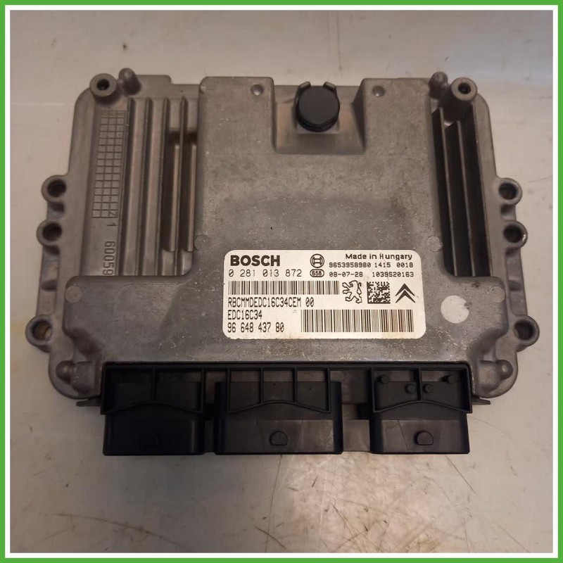 Centralina Motore Iniezione ECU Bosch 0281013872 Citroen Berlingo 3 Serie 1.6 HDi 16v. 1606919680 Gasolio 2008-2015