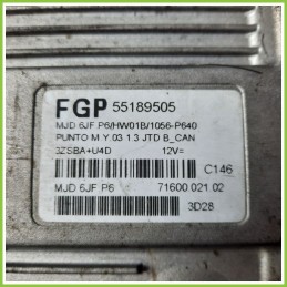 Centralina Motore Iniezione ECU MAGNETI MARELLI MJD6JF.P6 FIAT PUNTO 2U 1.3 MJT 16V 55189505 Diesel 2003 2007