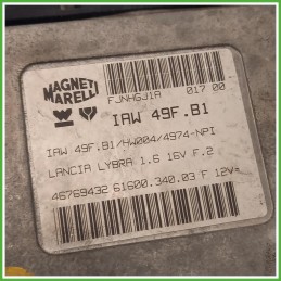 Centralina Motore Iniezione ECU Magneti Marelli IAW49F.B1 Lancia Lybra SW 1.6 16v. 46769432 Benzina 1999-2001