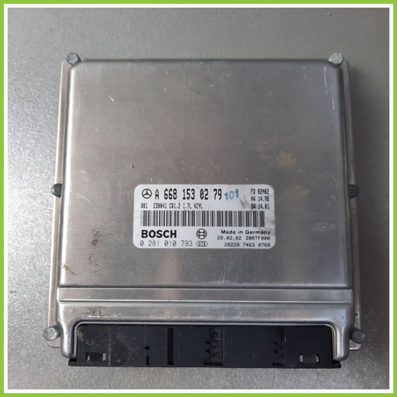 Centralina Motore Iniezione ECU BOSCH 0281010793 MERCEDES-BENZ Classe A W168 170 CDI A6681530279 Diesel 2001 2004