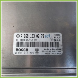 Centralina Motore Iniezione ECU BOSCH 0281010793 MERCEDES-BENZ Classe A W168 170 CDI A6681530279 Diesel 2001 2004