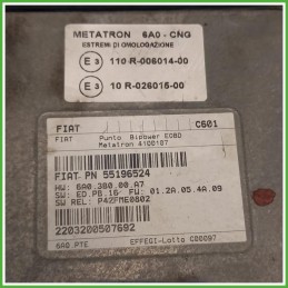 Centralina Motore Iniezione GAS Metatron 110R00601400 Fiat Punto 2 Serie 1.2 Natural power 55196524 Benzina Metano 2003-2009
