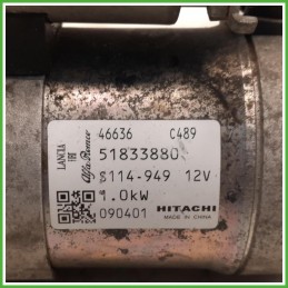 Motorino Avviamento Hitachi 090401 Fiat Punto 2 Serie 51890633 2003-2009