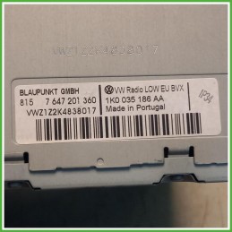 Autoradio Volkswagen Passat 6 Serie 1.6 TDi BlueMotion 16v. 1K0035186AA 2010-2014 Blaupunkt 7647201360