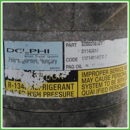 Compressore Clima AC Aria Condizionata Delphi 11214044658A Renault Scenic 2 Serie 8200316164 2003-2005