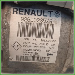 Compressore Clima AC Aria Condizionata Valeo Z0012593A Renault Captur 1 Serie 926002352R 2013-2017