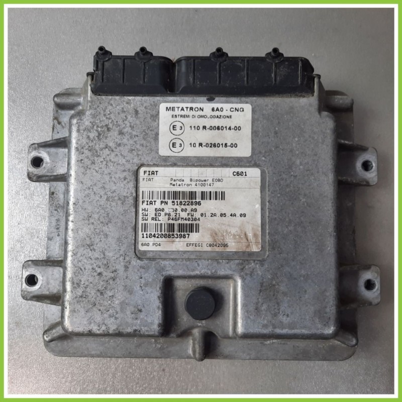 Centralina Motore Iniezione ECU METATRON 4100147 FIAT PANDA 2Q 1.2 DYNAMIC NAT. POWER 51822896 Benzina-Metano 2003 2010
