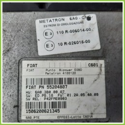 Centralina Motore Iniezione ECU METATRON 4100120 FIAT PUNTO 2U 1.2 8V NATURAL POWER 55204807 Benzina-Metano 2003 2007